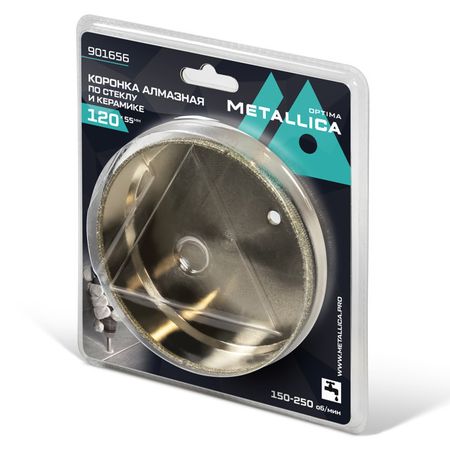 коронка алмазная METALLICA Optima по стеклу и плитке 120x55мм