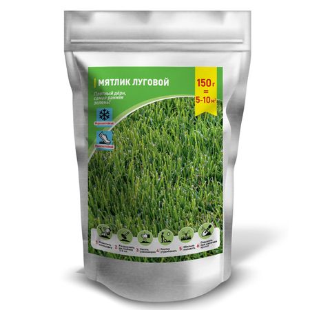 газон Мятлик луговой Бруклоун 150г Зип-лок газон клевер красный луговой дымковский 150г зип лок