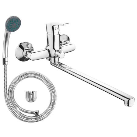 смеситель для ванны VODA Fin длинный излив набор латунь хром картридж для смесителя 35мм на ножках