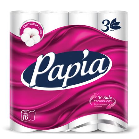 бумага туалетная PAPIA 16шт в уп. 3-слойные 140 листов без аромата валидол реневал таблетки подъязычные 60мг 16шт