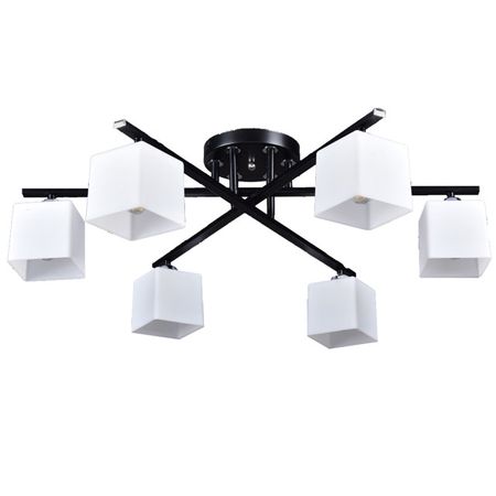 люстра потолочная РОССВЕТ Гретта 6х20Вт E27 металл черный люстра потолочная россвет люпин 5х20вт е27 белый металл пластик