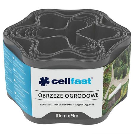 лента бордюрная CELLFAST гофра 10cм графит 9м лента бордюрная cellfast гофра 15cм графит 9м