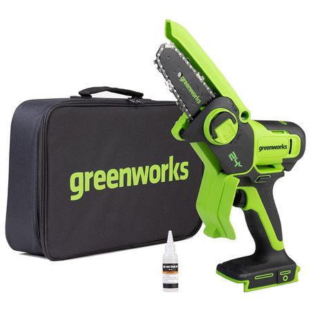 пила цепная аккумуляторная GREENWORKS 2008207 шина 10см 24В Li-Ion без АКБ и ЗУ шина 10см для 24в мини пилы 2008207 greenworks 2953307