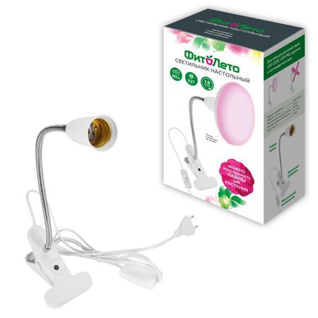 лампа настольная UNIEL ФитоЛето 60Вт E27 белый электрический паяльник 30 40 60вт 220в