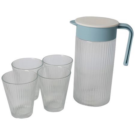 набор питьевой TODELIA 5 предметов: кувшин 1,2л + 4 стакана 210мл стекло силиконовые пробки для стакана stanley 3 шт