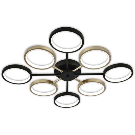 люстра потолочная светодиодная ESCADA Аксис 8хLED 50Вт 4000К черный золото