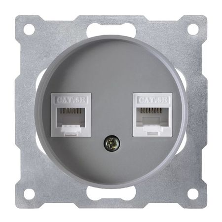 розетка 2 поста компьютерная RJ45 кат.5e ONEKEYELECTRO Florence серый