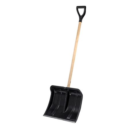 лопата для снега Богатырь с деревянным черенком  138см лопата для снега пластиковая 38х36х142см деревянный черенок