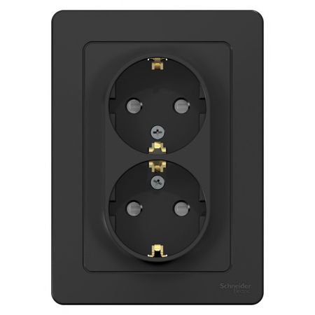 розетка 2 поста SYSTEME ELECTRIC Blanca с/з с/ш 16А 250В антрацит сушилка для посуды mallony unico 36х31х4 5 11 5см складная пластик термопласт резина