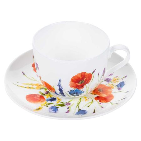 чашка с блюдцем ZAPEL Fleurs des champs flowers 230мл фарфор