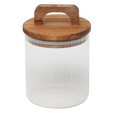 банка для продуктов TODELIA Elegance 0,55л круглая стекло, акация, силикон банка для продуктов todelia simplicity 1 6л круглая стекло пробка силикон