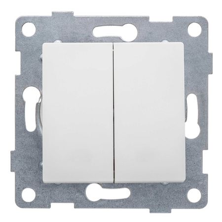 выключатель 2-клавишный GUSI Ugra белый выключатель 1 клавишный gusi ugra перекрестный 10а белый