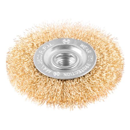 корщетка для УШМ MONOGRAM 100мм плоская латунь корщетка для ушм vira 100мм чашеобразная латунированная