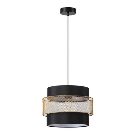 светильник подвесной LUMION Moderni Е27 1х60Вт металл текстиль черный золотой люстра подвесная lumion santiago 6х60вт e27 металл