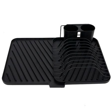 сушилка для посуды TODELIA Compact 43х31х10см с поддоном нерж.сталь, полипропилен сушка для посуды для рейлинга todelia с поддоном 440х270х260мм