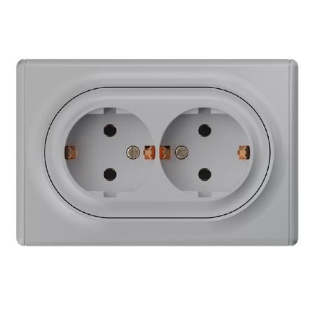 розетка 2 поста ONEKEYELECTRO Florence в сборе с/з серый передсветильник фара в сборе для geely emgrand x7 2011 12 13 14 15 2016