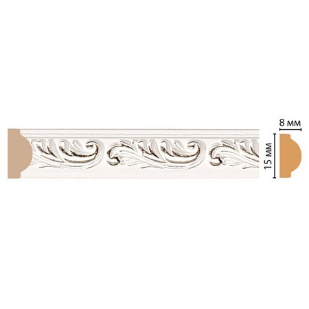 молдинг DECOMASTER 15х8х2400 мм белый полистирол, арт.130-60 молдинг decomaster 15х8х2400 мм   полистирол арт 130 5