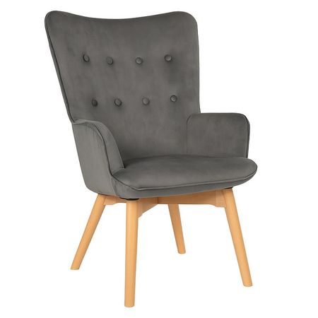 кресло PARL 610х860х930мм вельвет серый модульный угловой диван ричмонд modool вельвет cord серый