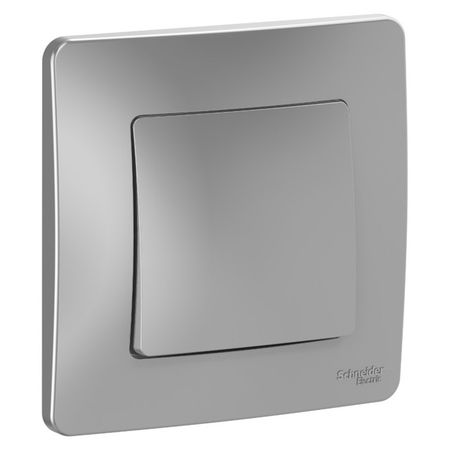 выключатель 1 клавишный SYSTEME ELECTRIC Blanca (cх.1) 10А 250В алюминий выключатель 2 клавишный эра 12 с индикацией алюминий