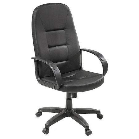 кресло офисное Катрин 640x700x1120мм кожа иск. черный/черный