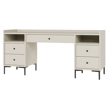 стол с двумя тумбами Teravvio 1900х400х830мм серый шелк ЛДСП