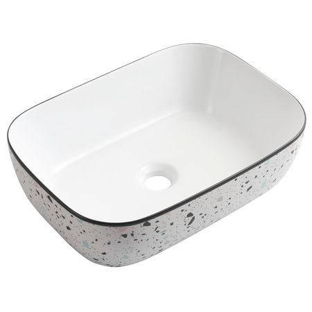 раковина накладная VITARTA Corfu 45,5х33х13,5см прямоугольная белая