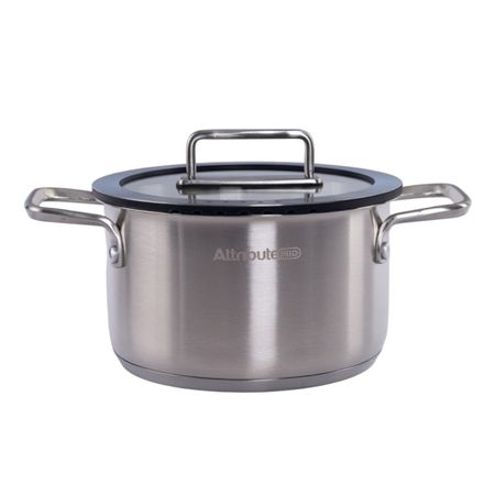 кастрюля ATTRIBUTE Argento 2,5л 18см нерж.сталь стеклянная крышка индукция