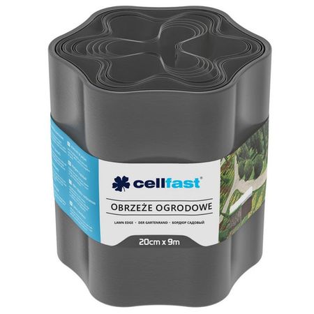 лента бордюрная CELLFAST гофра 20cм графит 9м лента бордюрная cellfast гофра 15cм графит 9м