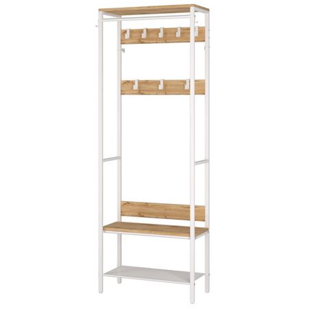 вешалка гардеробная ТОРОНТО 23Л 670х310х1795мм белая металл/дерево