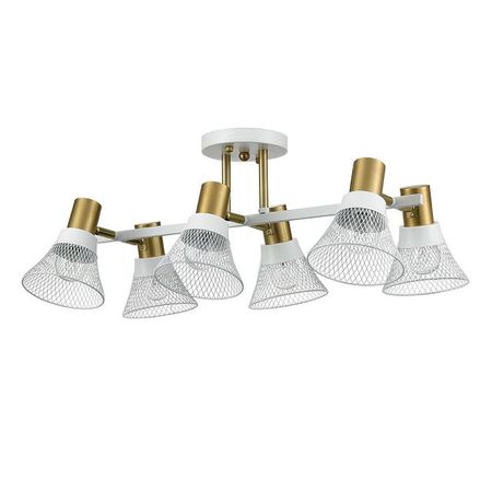 люстра потолочная LUMION Moderni Е14 6х40Вт металл латунь белый