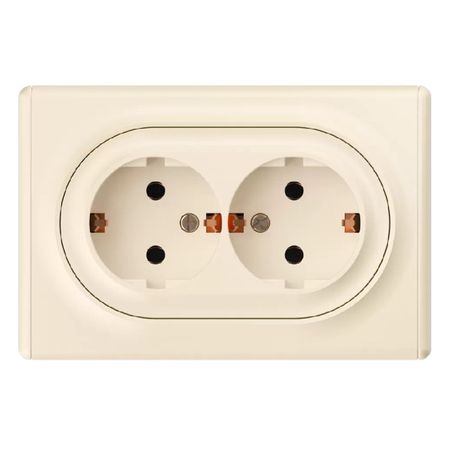 розетка 2 поста ONEKEYELECTRO Florence в сборе с/з бежевый передсветильник фара в сборе для geely emgrand x7 2011 12 13 14 15 2016