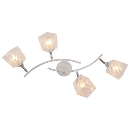 люстра потолочная SCHAFFNER Lapicero Е27 4x60Вт стекло металл белый люстра потолочная schaffner foco 5xe27 60вт стекло металл бронза