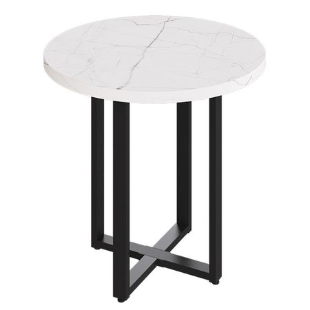 стол нераздвижной круглый Элия Тондо 780х780х750мм кристалл белый ЛДСП/металл натуральный кристалл кварц белый кластер