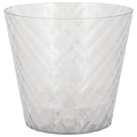 горшок двойной InGreen Manhattan Cristallo 1,6л d16см  h14,6см прозрачный пластик горшок с поддоном вельвет 2 5л d16см h15 5см белый ротанг пластик