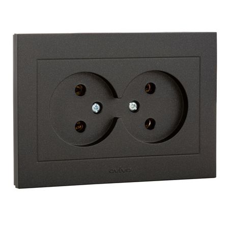 розетка 2 поста OVIVO Лофт черная