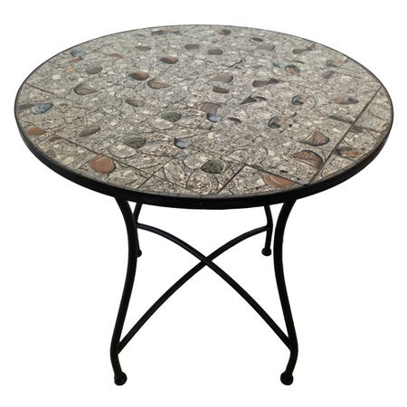 стол садовый Джереми круглый 700х700х700мм керамика, железо
