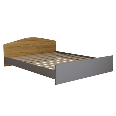 кровать 2050х1680х730мм ЛДСП графит/дуб крафт золотой тумба лофт 800х355х450мм дуб крафт лдсп
