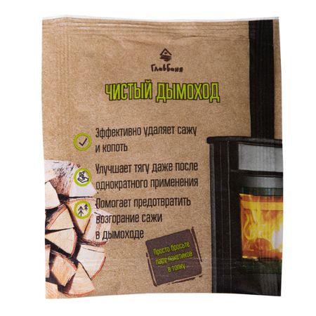 средство для очистки дымоходов и каминных, печных труб ГЛАВБАНЯ Чистый дымоход 30гр. средство для очистки дымоходов и каминных печных труб главбаня чистый дымоход 30гр