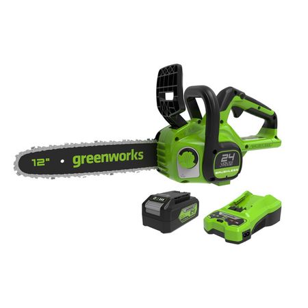 пила цепная аккумуляторная GREENWORKS 2007707UA шина 25см 24В Li-Ion 2,0Ач 1АКБ воротник защитный на липучке pro vitavet 25см р 6