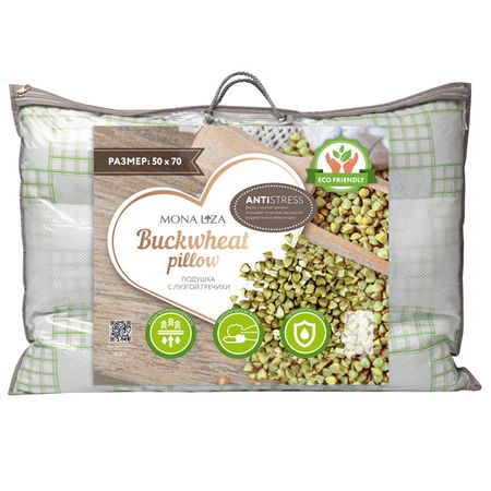 подушка MONA LIZA 50х70см с валиком с лузгой гречихи, арт.аш539173 подушка mona liza dom maxi термополотно 50х70см наполн чехла арт 539816дм