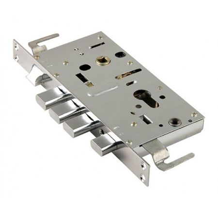 замок врезной 2524-3Р Автомат 3ригеля цилиндровый правый для китайских дверей + задвижка 2 шт регулируемые металлические защелки серебристого и красного а