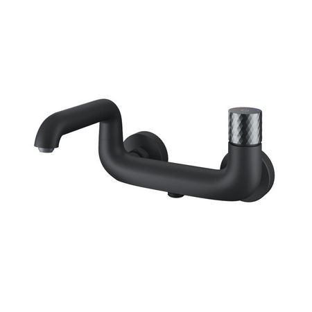 смеситель для ванны IDDIS Twist с управлением Push Control короткий излив черный матовый смеситель для ванны iddis acros короткий излив двухвентильный