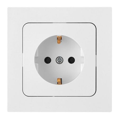 розетка 1 пост BYLECTRICA Аструм с/з белый