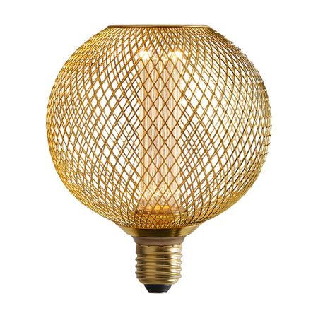 лампа светодиодная VOLTEGA Market E27 4Вт 1800К 120Лм шар сетка золото лампа светодиодная voltega market e27 4вт 1800к 120лм шар сетка золото