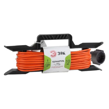 удлинитель на рамке ЭРА 10м 1-местный б/з 6А IP20 2х0,75мм ПВС оранжевый удлинитель 3м 3 местный б з 2х0 75мм кв