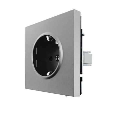 розетка 1 пост LEZARD Zima ПБТ с защитой от детей серый матовый розетка 1 пост ovivo loft с заземлением с защитой от