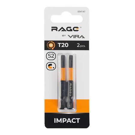 бита RAGE by VIRA TORX T20 50мм 2шт бита redverg torx tamper 40х50мм 2шт