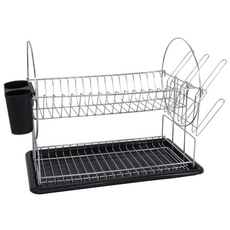 сушилка для посуды TODELIA Compact 2-х ярусная 38,5х23х31см с поддоном нерж.сталь сушка для посуды для рейлинга todelia с поддоном 440х270х260мм