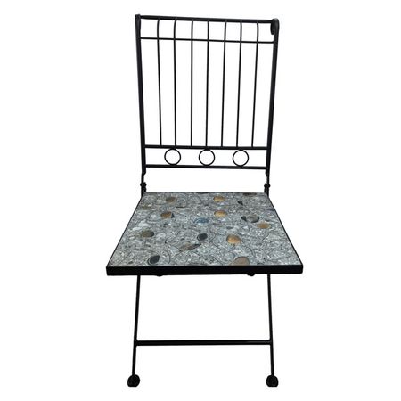 стул садовый складной Джереми 390х370х900мм  керамика, железо