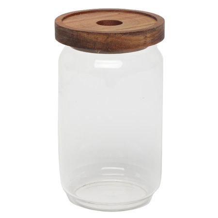 банка для продуктов TODELIA Compact 0,75л круглая стекло, акация, силикон банка для продуктов todelia simplicity 1 6л круглая стекло пробка силикон